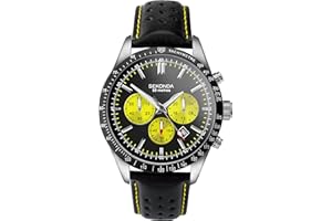 Sekonda Mens 45mm Velocity Chronograph Sports Watch Round Stainless Steel Case Water Resistant 50 metres