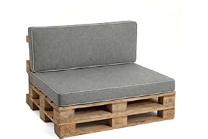 Gutekissen® Coussin pour Palette Extérieur - Confortable Coussin pour Canapé Jardin PFK - Différentes Tailles et Coloris (Dossier 120x40, Gris)