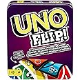 Mattel Games UNO Flip in robuster Metalldose - Das klassische Kartenspiel mit neuem Twist, für die ganze Familie und Kinder a