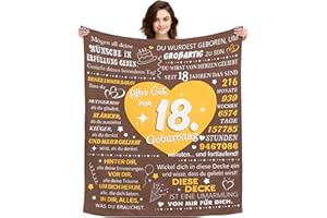 ACAROMAY Geschenk zum 18. Geburtstags Mädchen Decke Erwachsenwerden Personalisierte Geschenkidee für 18 Jahre alten Jungen Geburtstag Geschenk Tagesdecke Motivationssprüche Kuscheldecke (18. Geburtstag)