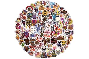 AFFOTO Game Stickers for Laptop (100 PCS),Gift for Children Teens Adults Girl Boys,FNAF Stickers for Water Bottle,Waterproof Vinyl Stickers for Dairy,Scrapbook,Skateboard