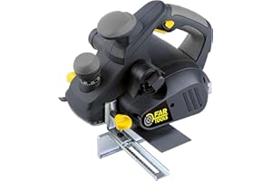 Fartools Rabot Electrique 850W 82x3mm fonction feuillure 12mm, vitesse 16500tr/min, chanfreinage, précision d'ajustement profondeur 0,2mm