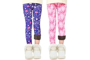 Adorel Leggings Felpati Invernali Pantaloni Termici Bambina 2 Pack
