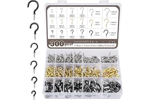 Knpwer 300 Stücke Schraubhaken Metall,6 Größen Becherhaken Schraube,Edelstahl Einschraubhaken zum Aufhängen von Bechern und Pflanzen