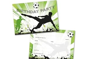 ABSOLUTELY YOURS Party Invitations Pack of 36. Football Themed Invitation with Matching envelopes. 120 x 172mm. Party Invites, Birthday Party Invitations. Designed and Printed in UK.