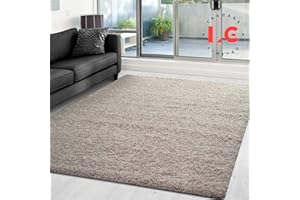 LG TRADERS LIMITED EXTRA THICK HEAVY PILE SOFT LUXURIOUS SHAGGY MODERN AREA BEDROOM HALL RUG RUNNER MAT (Beige, 120 x 170 cm)