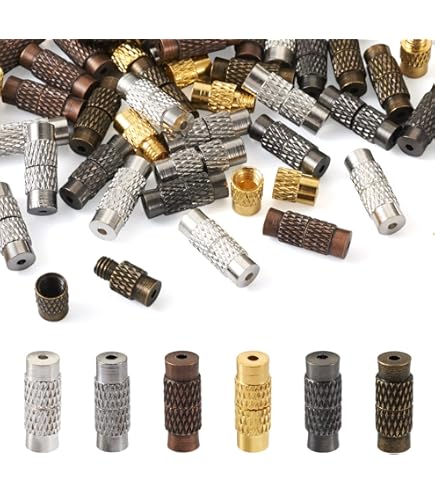 PandaHall 120 Sets Tube Twist Screw Clasps 3 Colors Screw
