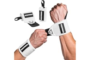 ‎GORNATION GORNATION Handgelenk-Bandagen, Power Wrist Wraps für Fitness, Gym, Calisthenics & Kraftsport, Handgelenk Support - 1 Paar, Weiß