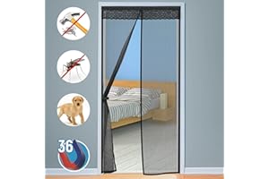 HONGTAISHENG Nouvelle Moustiquaire Porte Magnétique, 80 x 200 cm, Anti-rayures Super Durable Fibre de verre, Fermeture Automatique, Facile pour Enfants et Animaux de Compagnie