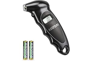 AstroAI Reifendruck Prüfer Digitaler Luftdruckprüfer für Autos mit AAA Batterie & LCD-Display, 150PSI, Geländewagen, Transporter, LKW, Fahrräder (mit Autoventilen) und Motorräder, Schwarz