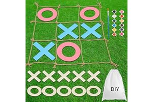 Harrycle Wedding Tic Tac Toe Decoration Outdoor Yard Giant 3 ft Wooden Set with DIY Painting Colors & Brushes - Large Lawn Decoration for Reception Birthday Parties Favors