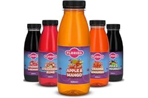 FLORIDA SODA SYRUPS Florida Soda Syrup Compatible With Sodastream - Mixed Fruit Range Apartame Free | Apple, Orange, Mango, Blackberry, Cherries, Berries, Strawberry & Lime (Mixed Fruits, 5 Pack)