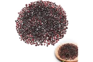 Xinjieda Natural Crystals Chips Garnet Quartz Tumbled Chips Stone 5-7mm Natural Irregular Crushed Stones Healing Crystals and Gemstones for Aromatherapy Reiki Meditation Chakra Healing Garden Decor