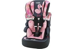 NANIA Silla de coche para Bebe BELINE grupo 1/2/3 (9-36kg), con proteccion lateral -Flamingo