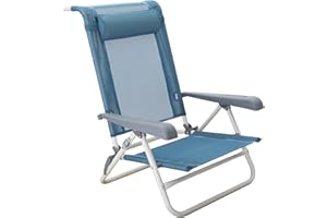 Homecall - Silla de playa plegable con 7 posiciones (azul)