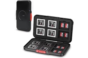 KIORAFOTO Custodia per schede di memoria XQD Cfexpress di tipo B, 36 slot per schede di memoria a portafoglio per 12 schede Cfexpress di tipo B XQD e 24 schede Micro SD SDXC SDHC TF MSD, custodia sottile