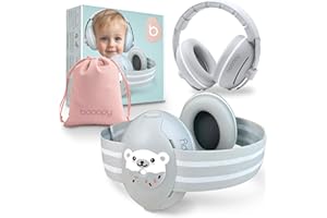 BOOOPY ® Casque Anti Bruit Bebe - Casque Anti-Bruit Enfant - Réduction Bruit de 25 dB Accessoire Bebe Naissance Protection Auditive Concert Avion lieu bruyant Pour Bébé 0 à 4 Ans Cadeau Bebe 1 An