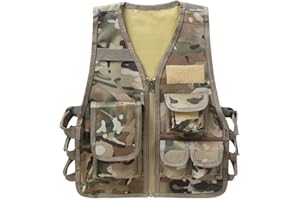 Alvivi Kinder Weste Taktische Weste Jacke Camouflage Einsatzweste Schutzweste Für Armee Jagd CS Spiel Outdoor Camping Wandern