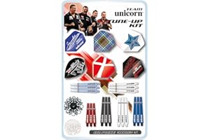 UNICORN Pro Team Unicorn Darts Tune-Up Kit | 6 Sets of Flights, 12 Shafts, 8 Locking Rings, 8 Flight Protectors, 12 Shaft Springs