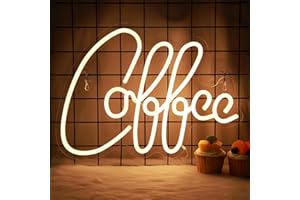 CoolGift Mart Coffee Neon Sign - Dimmable LED Cafe Light for Wall Decor, USB Powered, Aesthetic Decoration for Cafe, Kitchen, Bedroom, Home Coffee Shop Gifts for Coffee Lovers Friends Family