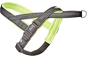 Nobby, pettorina per cani, tipo norvegese, modello "Mesh Preno" S-M(L: 38-50 cm + 36 cm; B: 20/25 mm) giallo neon