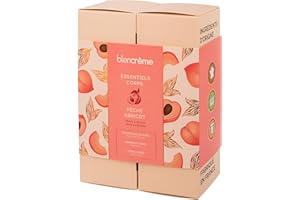 Blancrème - Coffret Cadeau 3 soins du corps Pêche Abricot : Gel douche, Gommage & Crème corps fondante, jusqu'à 98.9% d'ingrédients d'origine naturelle - Made in France