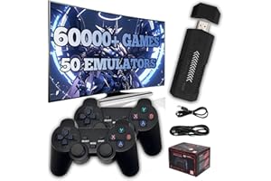 XIXIMENG X2 Plus Console de Jeux Rétro Console Retro 60000+ Jeux 50+ Émulateurs Console retrogaming,Game Stick 4K HD avec Deux Contrôleur sans Fil 2,4 GHz,Console de Jeux Plug-and-Play (256G)
