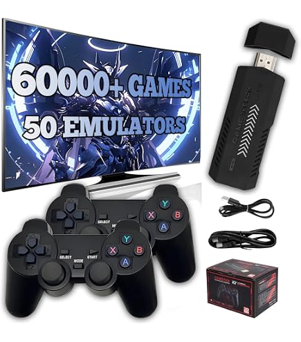 Console Rétro Gaming 50000+ Jeux Classiques – Plug & Play, 4K, 2 Manettes Sans Fil, Processeur S905X, 256 Go - 9