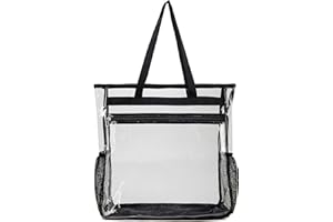 SPEEDEVE Trasparente Borse Tote Borsa A Tracolla Stadio Approvato,Nero