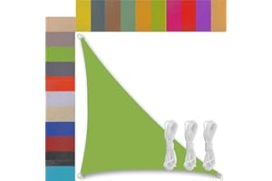 UFAMILUK sun sail shade Green waterproof triangle weather resistant breathable garden shade sail for garden shade party activities yard pergola 2x2x2.8m