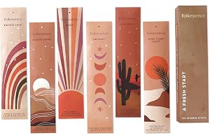 Folkulture Incense Sticks, Palo Santo, Sandalwood, Set of 6 120 Stick | Slow Burning, Premium Scented Sticks, Non Toxic, Bakhoor, Incense Stic, Yoga, Agarbatti,Aromatherapy Inscense Sticks Gift Set