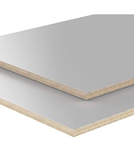 AUPROTEC Tafelblad 18 Mm Grijs Ovaal 90x70 Cm - Melamine Gecoat Berkenmultiplex | Made In Germany