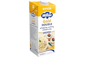 LAKELAND DAIRIES Millac Gold Double Cream Whipping, Cooking and Pouring Cream Alternative for Professionals, 1 Litre (Pack of 4)