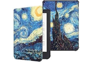 Fintie SlimShell Funda Compatible con Kobo Clara HD (15,2 cm (6") - Súper Delgada y Ligera Carcasa de Cuero Sintético con Función de Auto-Reposo/Activación, Noche Estrellada