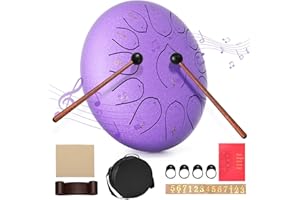 Steel Tongue Drum, Sunowl 12 Inch 13 Note Tongue Drum C Key, Handpan Drum Instrument for Beginners Children Adults, Rain Drum for Meditation Yoga Musical Education, Purple