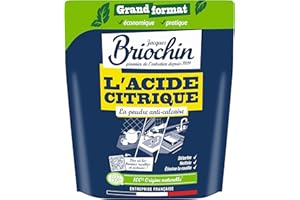 JACQUES BRIOCHIN - Acide Citrique en Poudre- 900g - Nettoie, Détartre, Elimine la Rouille - 100% Origine Naturelle - - Format Economique et Pratique - Fabriqué En France