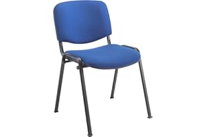 Office Hippo Heavy Duty Stackable Reception Chair, Black Frame, Fabric, Royal Blue