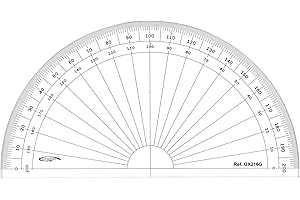Graphoplex - Goniometro a 1/2 cerchio, 16 cm, colore: Trasparente