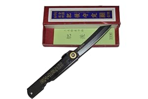 HIGO NO KAMI Higonokami Coltello Tascabile Pieghevole Giapponese Warikomi All Black Fatto a Mano in Giappone da Nagao Kanekoma