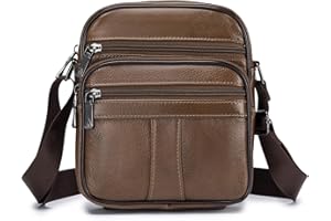 BAGZY Sacoche Homme Bandouliere Sacoche Homme Cuir Veritable Petit Sac Bandoulière Homme Sac Porté Epaule Sacs Business Sacs à Dos Porté Travers Pochettes Sacs à Main Voyage