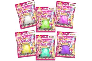 CRAZE Magic Slime FOILBAG Confezione da 6x Borsine di slime da 75ml, include statuina di Galupy Unicorno, Slime magico in una borsa