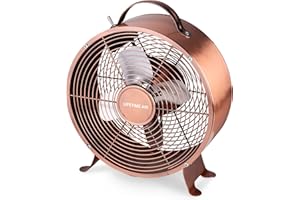 Lifetime Air - Tischventilator - 230V - Ventilator 20CM - 2 Geschwindigkeiten - Langlebiges Material - Kupfer