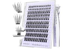 BEYELIAN Ciglia Finte Ciuffetti Autoadesive Riutilizzabili, 120 Pcs D+ Curl Self Adhesive Ciuffetti Extension Ciglia Fai Da Te Ciglia Finte per Uso Personale a Casa (R06)