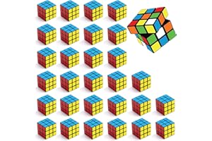 WISESURF 30Pcs Puzzle Magic Cube 3x3cm, Mini Cube Party Bags Favours Speed Cubes Fillers Party Puzzle Gifts, 1.18" Portable Christmas Travel Game Gifts