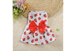 ROADOOR Vestito per cani da compagnia per la primavera estiva, morbido e traspirante stampa abito per animali domestici, carino Bowknot abiti per cani di piccola taglia gatti