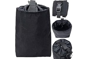 Lankai Pochette Tactique Molle Dump, Sac Ceinture Militaire Réglable, Pliable Étanche, pour l'Extérieur, Randonnée, Camping, Chasse (Noir)
