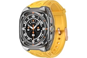 VeveXiao Transparent Rugged Case with Band Compatible with Samsung Galaxy Watch 7 Ultra Band (2024), Crystal Clear Military Protective Cover Bumper Tactical for Galaxy Watch 7 47mm Ultra Strap