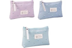 MisFun 3 Pièces Trousse Maquillage, Trousse de Toilette, Pochette Cosmétique en Toile, Pochette Maquillage Imprimée, Pochette Tissu Zippée, pour Les Voyages, Les Vacances et Le Fitness