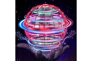 ETPlanet Flying Orb Ball Toys 2025, Hover Ball Pro Flying Spinner Toy, Globe Orbi Magic UFO Smart Boomerang Hand Controlled Mini Drone RGB Cool Stuff for 6 7 8 9 10 11 12 Kids Boys Girls (Red)