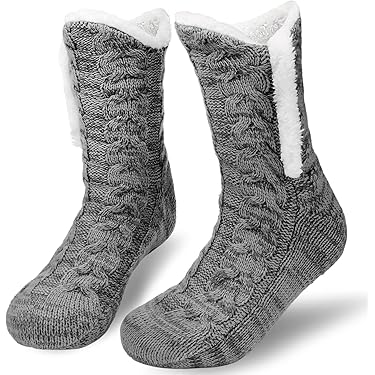 HERYEBING Damen Kuschelsocken Mit Anti-Rutsch - Dicke Stoppersocken In Geschenkbox, Gr. 37-43